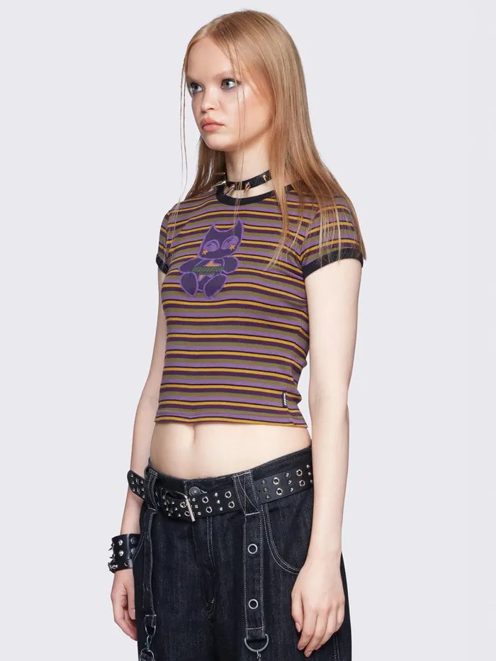 Apollo Striped Baby Tee Women Minga London Tops and TShirts