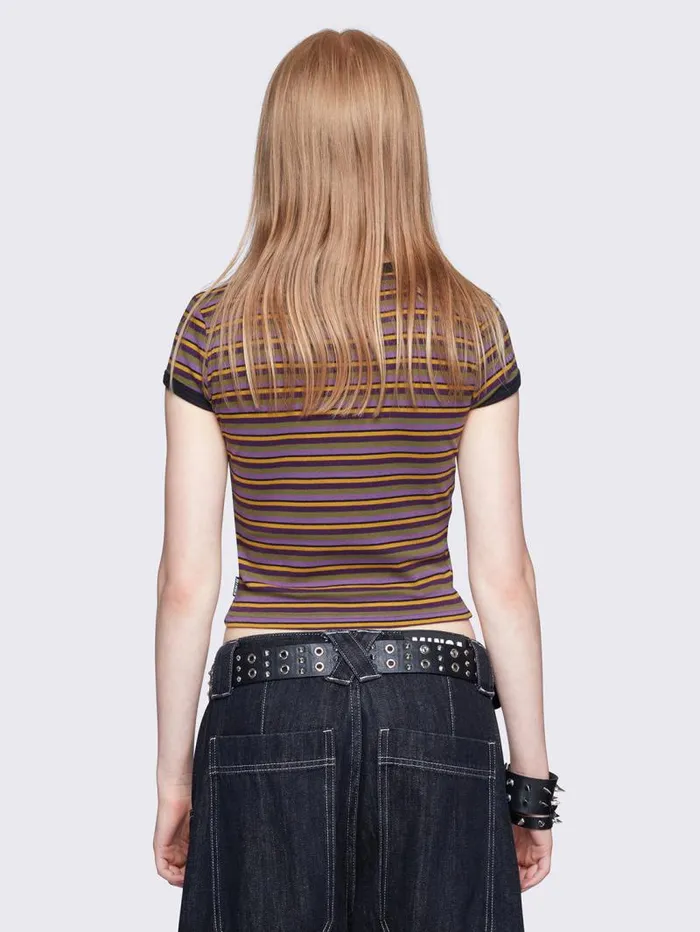 Apollo Striped Baby Tee Women Minga London Tops and TShirts