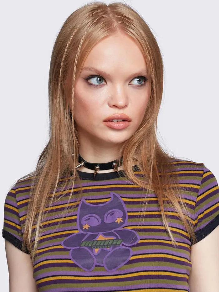 Apollo Striped Baby Tee Women Minga London Tops and TShirts