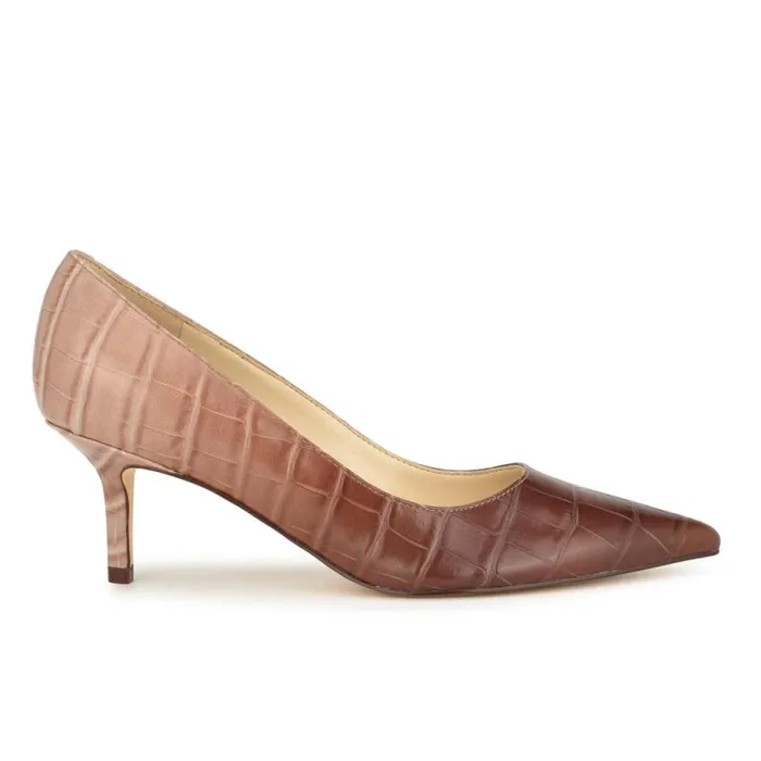 Arlene Pointy Toe Pumps Nude Ombre Croco Women Nine West Heels