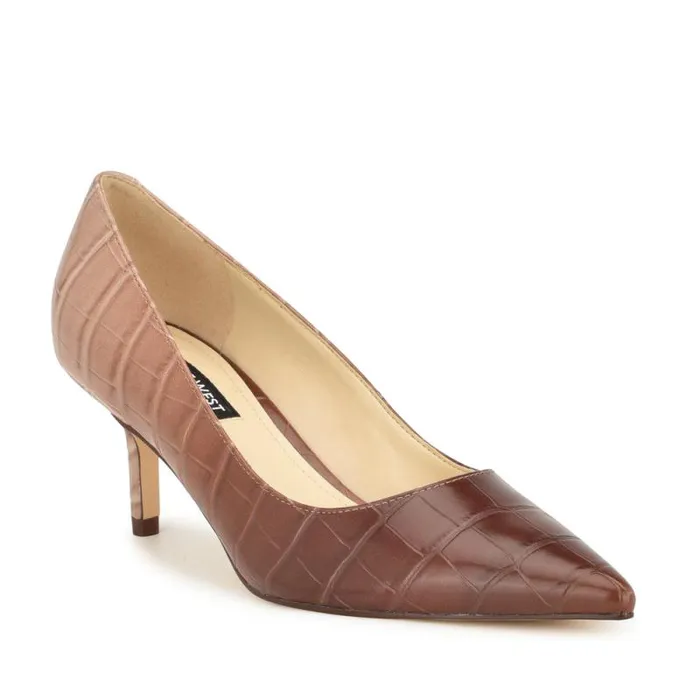 Arlene Pointy Toe Pumps Nude Ombre Croco Women Nine West Heels
