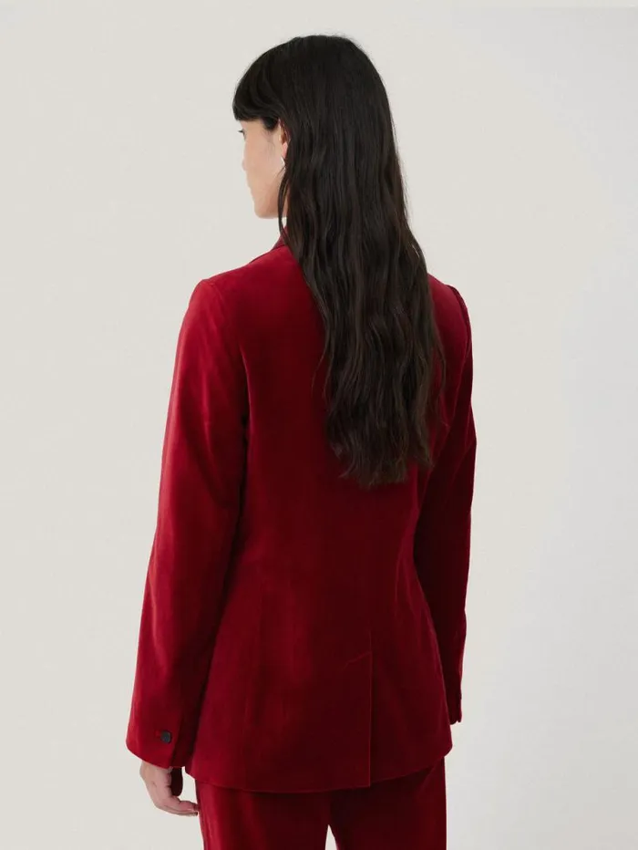 Ashby Velvet Blazer Red Women Jigsaw Coords