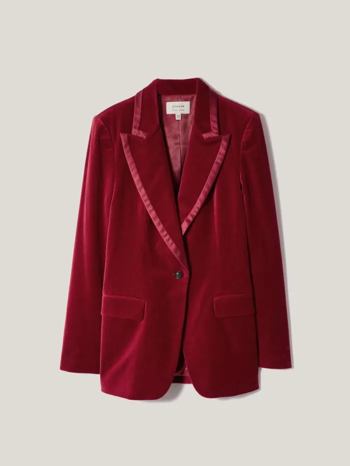 Ashby Velvet Blazer Red Women Jigsaw Coords