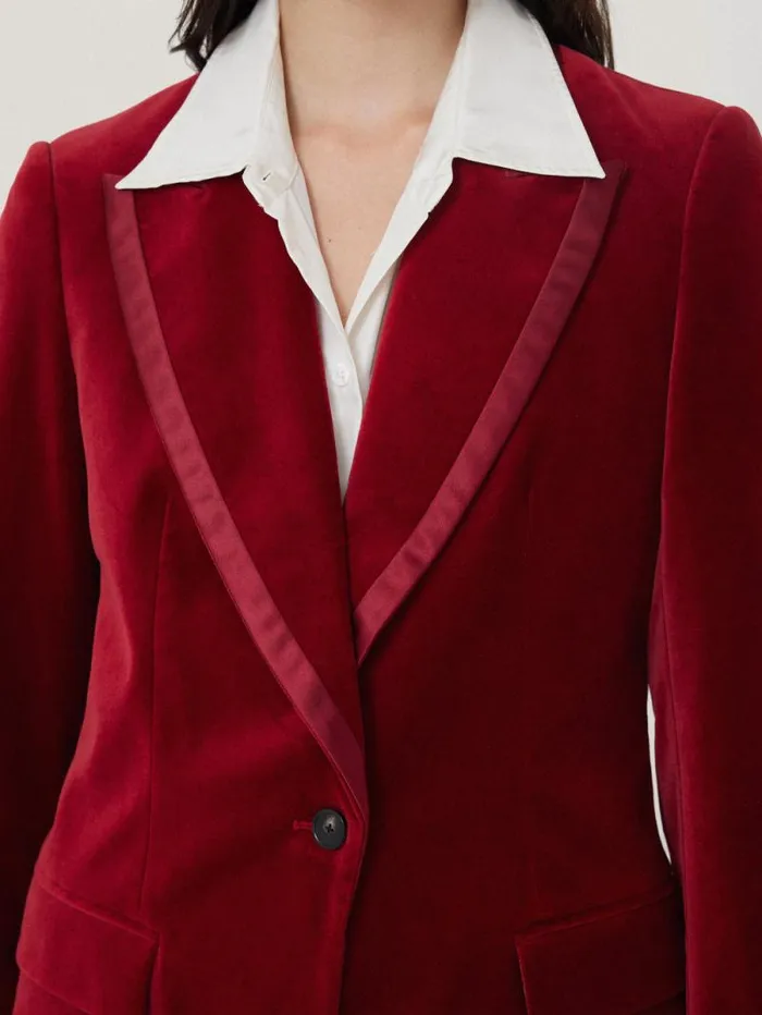 Ashby Velvet Blazer Red Women Jigsaw Party