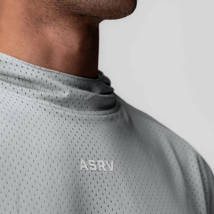 ASRV Hoodies and Sweatshirts Men Reversible 2in1 Cutoff Hoodie Slate Grey