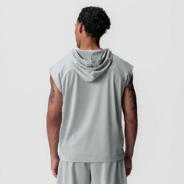 ASRV Hoodies and Sweatshirts Men Reversible 2in1 Cutoff Hoodie Slate Grey