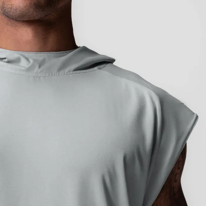 ASRV Hoodies and Sweatshirts Men Reversible 2in1 Cutoff Hoodie Slate Grey