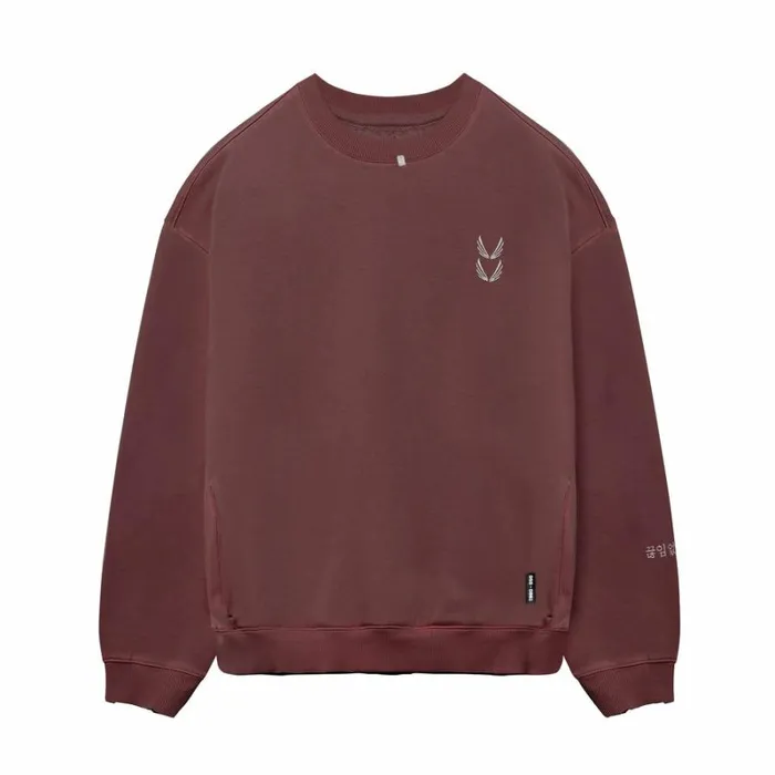 ASRV Hoodies and Sweatshirts Men Tech Essential Distressed Crewneck Faded Crimson
