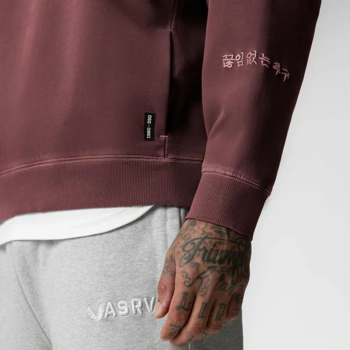ASRV Hoodies and Sweatshirts Men Tech Essential Distressed Crewneck Faded Crimson