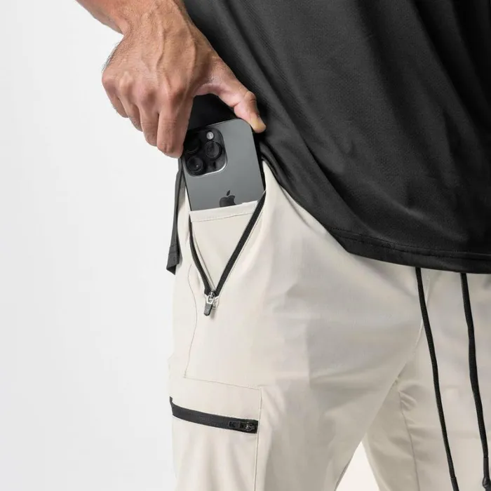 ASRV Joggers and Pants Men TetraLite Inlay Pocket High Rib Jogger Sand Smoke