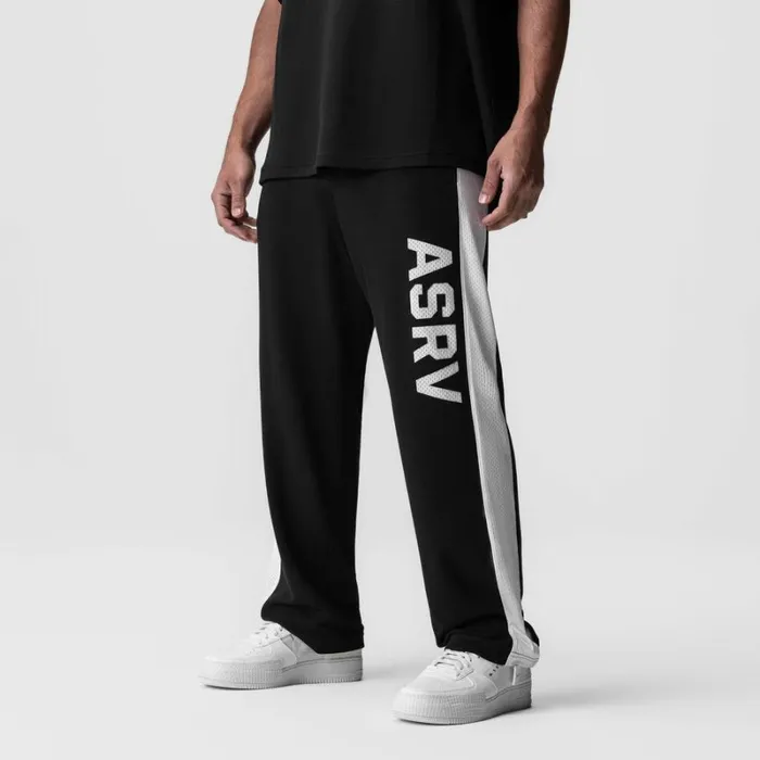 ASRV Joggers and Pants Men Waffle Knit Relaxed Sweatpant Blackwhite