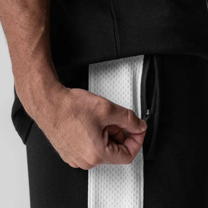 ASRV Joggers and Pants Men Waffle Knit Relaxed Sweatpant Blackwhite
