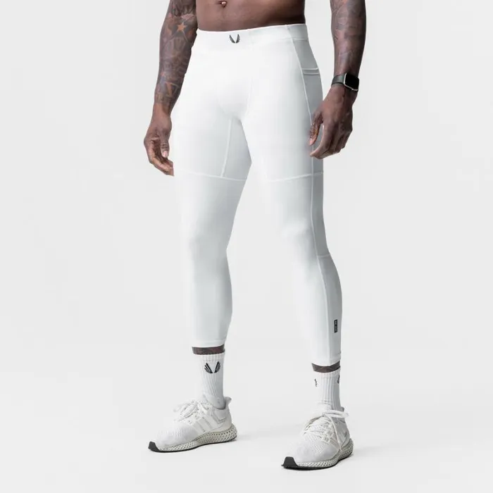 ASRV Leggings Men WarpFlexx Side Pocket 34Length Legging White