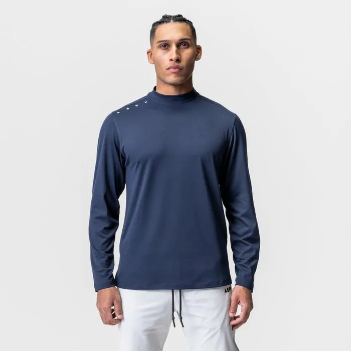 ASRV Long Sleeves Men Core Mock Neck Long Sleeve Navy