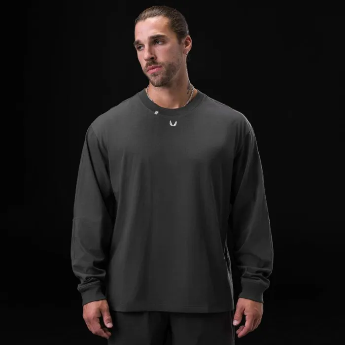 ASRV Long Sleeves Men Tech Essential Relaxed Long Sleeve Space Greywhite 034otwr034