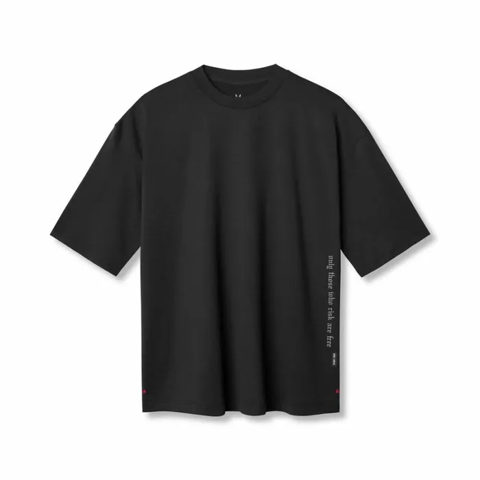 ASRV Short Sleeves Men 3DLite 20 Lycra 34Sleeve Oversized Tee Black 034otwr034