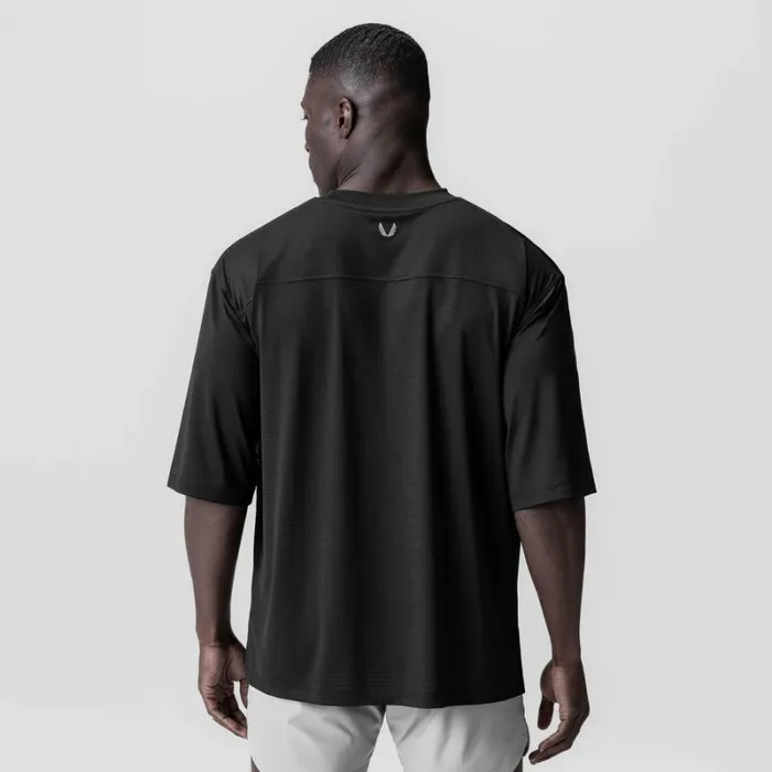 ASRV Short Sleeves Men 3DLite 20 Lycra 34Sleeve Oversized Tee Black 034otwr034