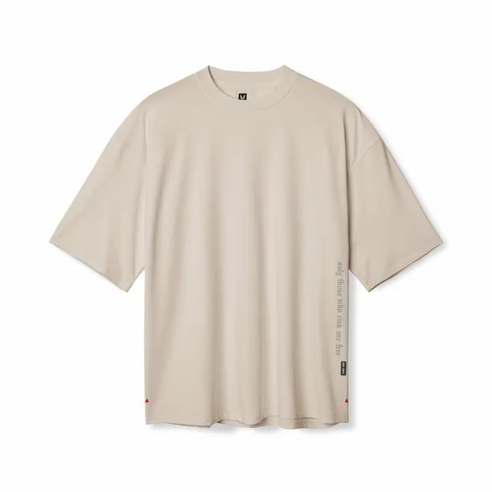 ASRV Short Sleeves Men 3DLite 20 Lycra 34Sleeve Oversized Tee Sand Smoke 034otwr034