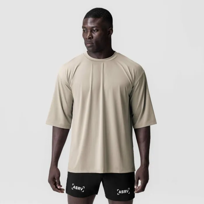ASRV Short Sleeves Men 3DLite 20 Lycra 34Sleeve Oversized Tee Sand Smoke 034otwr034 ASRV Short Sleeves Men 3DLite 20 Lycra 34Sleeve Oversized Tee Sand Smoke 034otwr034