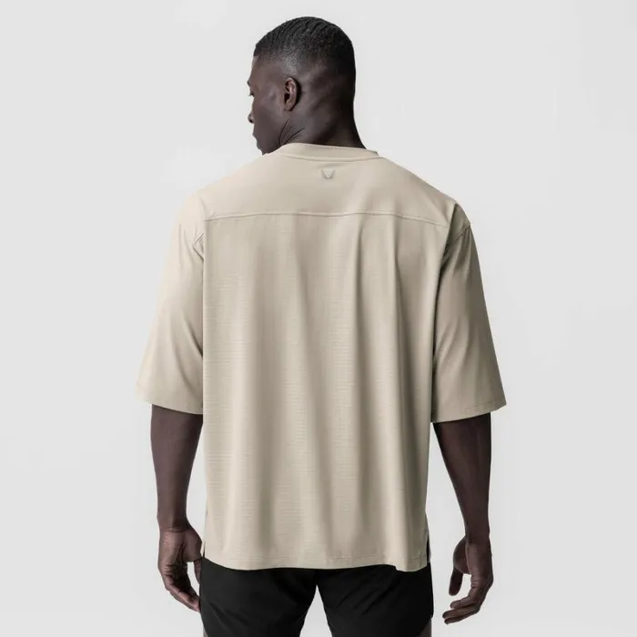 ASRV Short Sleeves Men 3DLite 20 Lycra 34Sleeve Oversized Tee Sand Smoke 034otwr034 ASRV Short Sleeves Men 3DLite 20 Lycra 34Sleeve Oversized Tee Sand Smoke 034otwr034