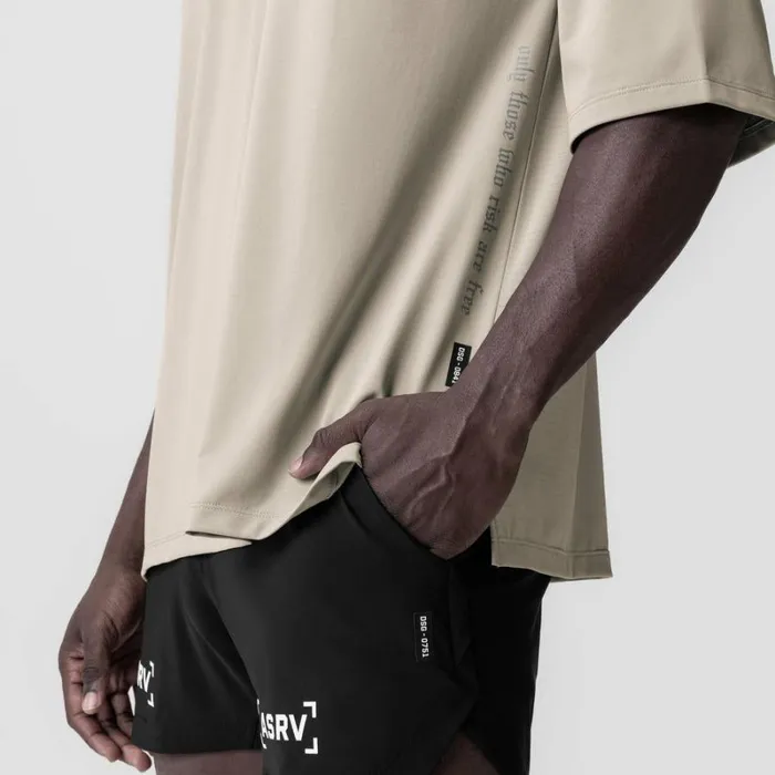 ASRV Short Sleeves Men 3DLite 20 Lycra 34Sleeve Oversized Tee Sand Smoke 034otwr034 ASRV Short Sleeves Men 3DLite 20 Lycra 34Sleeve Oversized Tee Sand Smoke 034otwr034