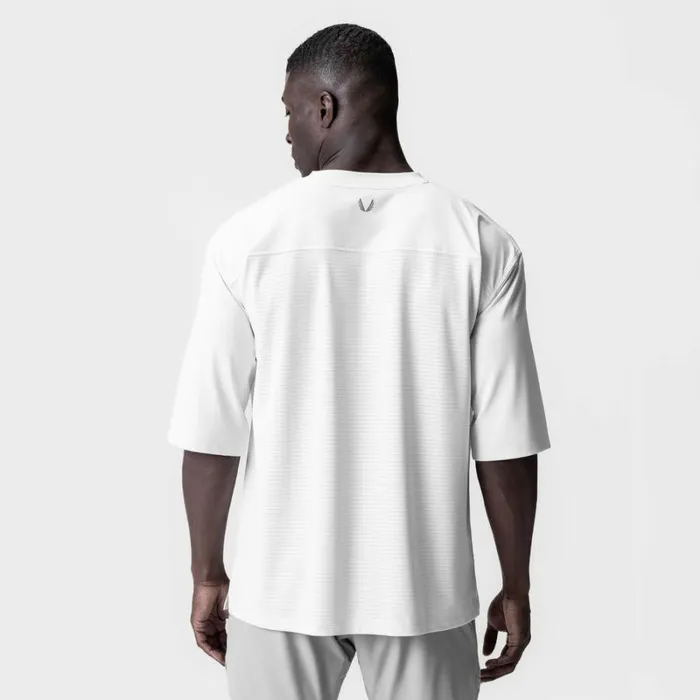 ASRV Short Sleeves Men 3DLite 20 Lycra 34Sleeve Oversized Tee White 034otwr034