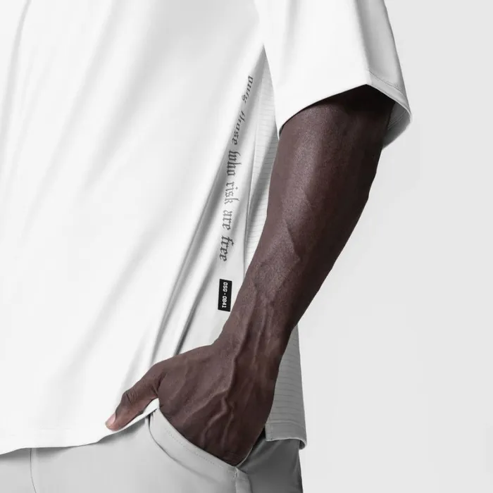 ASRV Short Sleeves Men 3DLite 20 Lycra 34Sleeve Oversized Tee White 034otwr034