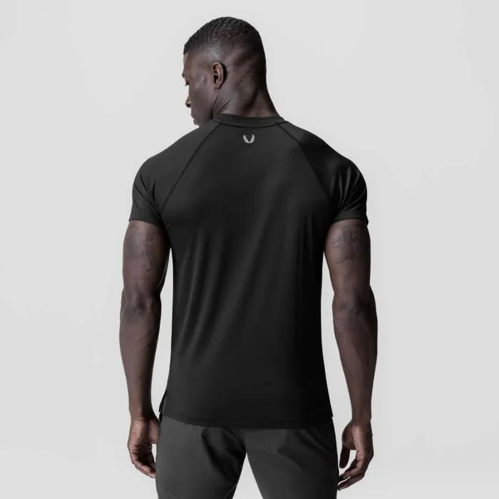 ASRV Short Sleeves Men 3DLite 20 Lycra Fitted Tee Black 034otwr034