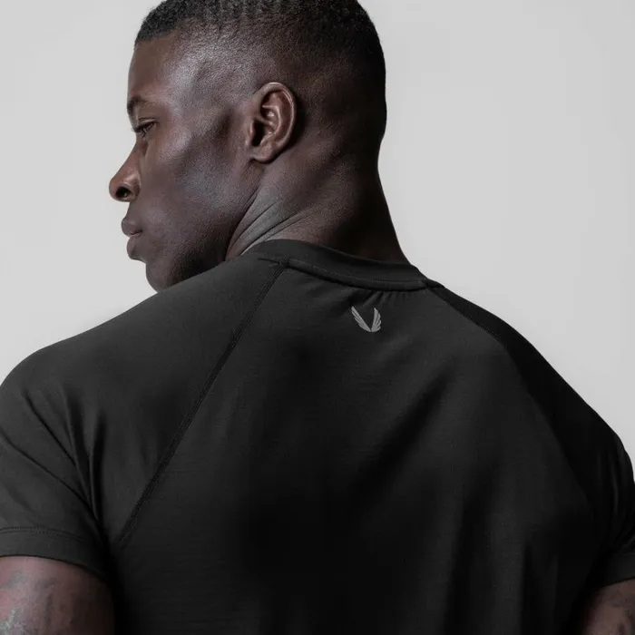 ASRV Short Sleeves Men 3DLite 20 Lycra Fitted Tee Black 034otwr034