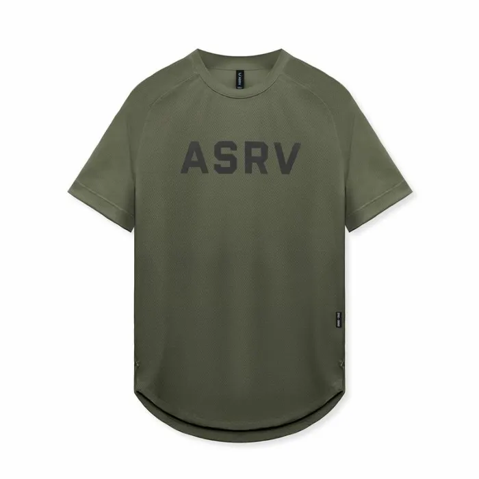 ASRV Short Sleeves Men AeroSilver Established Tee Dark Olive 034asrv034