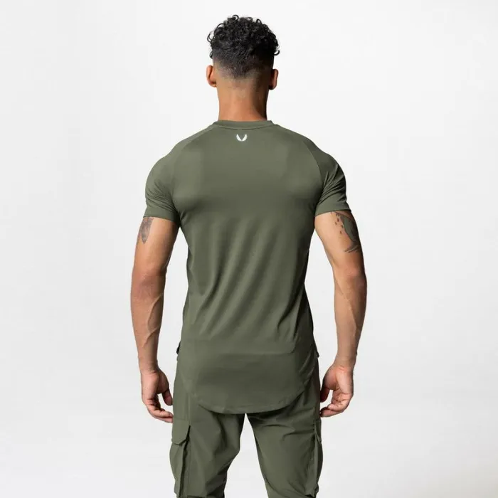 ASRV Short Sleeves Men AeroSilver Established Tee Dark Olive 034asrv034