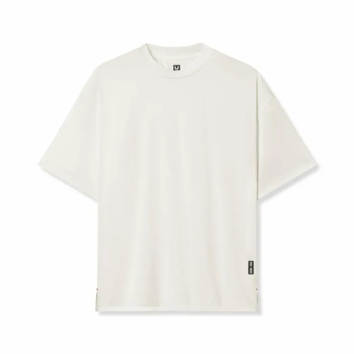 ASRV Short Sleeves Men AeroSilver Oversized Tee Ivory Cream