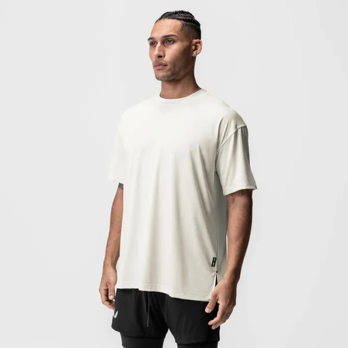 ASRV Short Sleeves Men AeroSilver Oversized Tee Ivory Cream