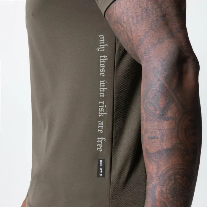 ASRV Short Sleeves Men Core Mesh Established Tee Deep Taupe
