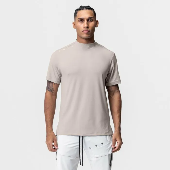 ASRV Short Sleeves Men Core Mock Neck Tee Chai