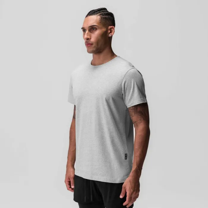 ASRV Short Sleeves Men CottonPlus Standard Mesh Back Tee Heather Grey