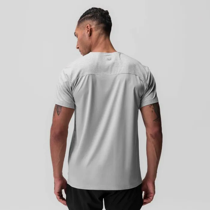 ASRV Short Sleeves Men CottonPlus Standard Mesh Back Tee Heather Grey