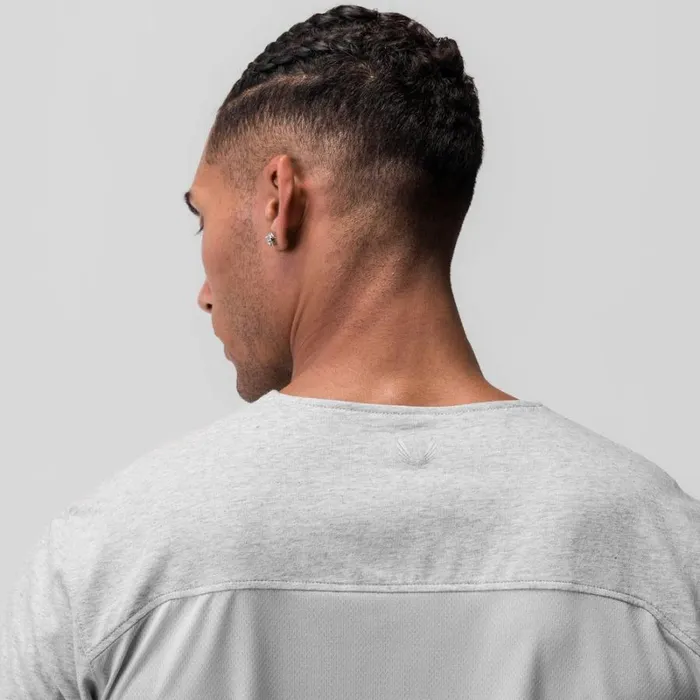 ASRV Short Sleeves Men CottonPlus Standard Mesh Back Tee Heather Grey