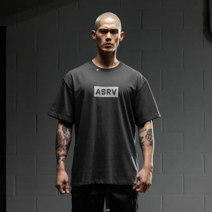 ASRV Short Sleeves Men Technical Essentials Relaxed Tee Space Grey 034box Logo034