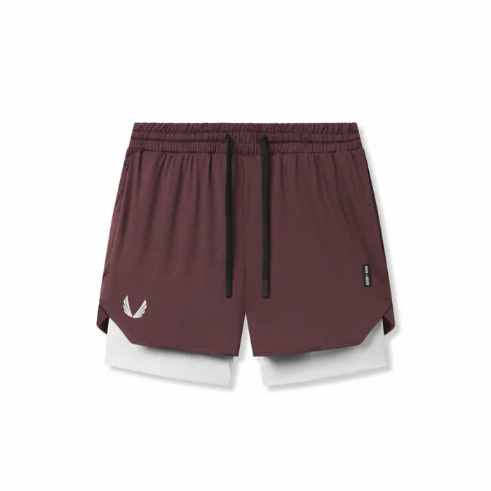 ASRV Shorts Men AeroSilver 5034 Liner Short Plum 034wings034white