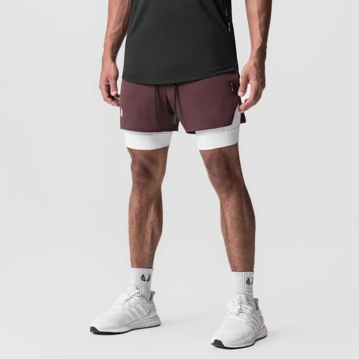 ASRV Shorts Men AeroSilver 5034 Liner Short Plum 034wings034white