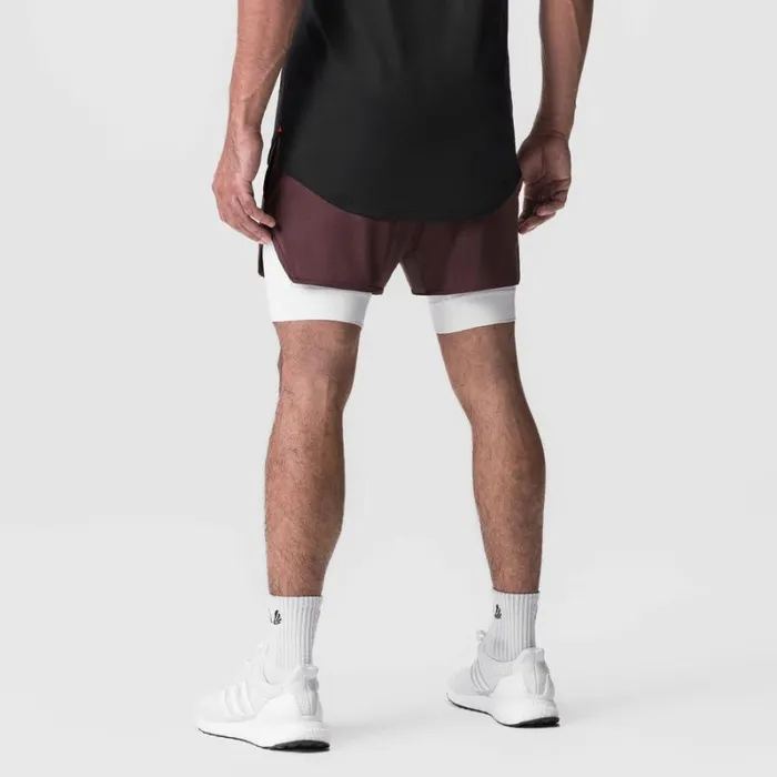 ASRV Shorts Men AeroSilver 5034 Liner Short Plum 034wings034white
