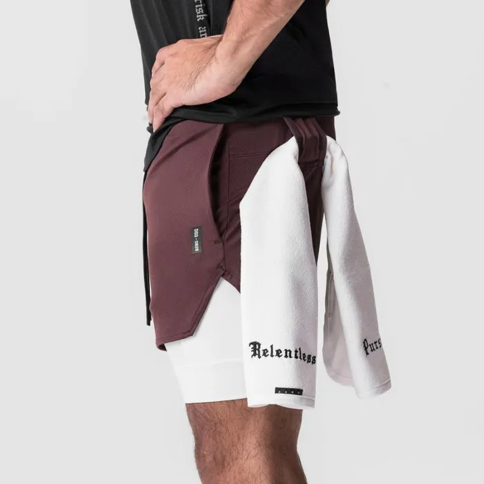 ASRV Shorts Men AeroSilver 5034 Liner Short Plum 034wings034white