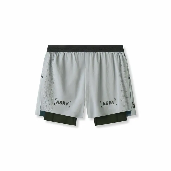 ASRV Shorts Men Aerotex 4034 High Split Liner Short Slate Grey