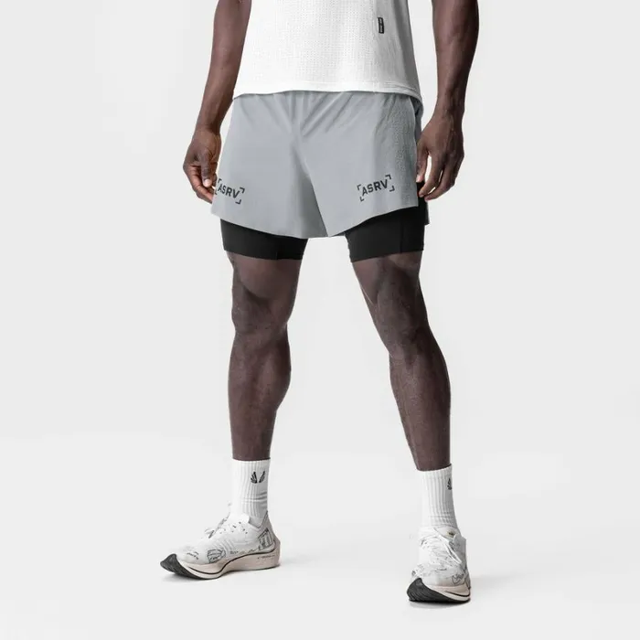 ASRV Shorts Men Aerotex 4034 High Split Liner Short Slate Grey