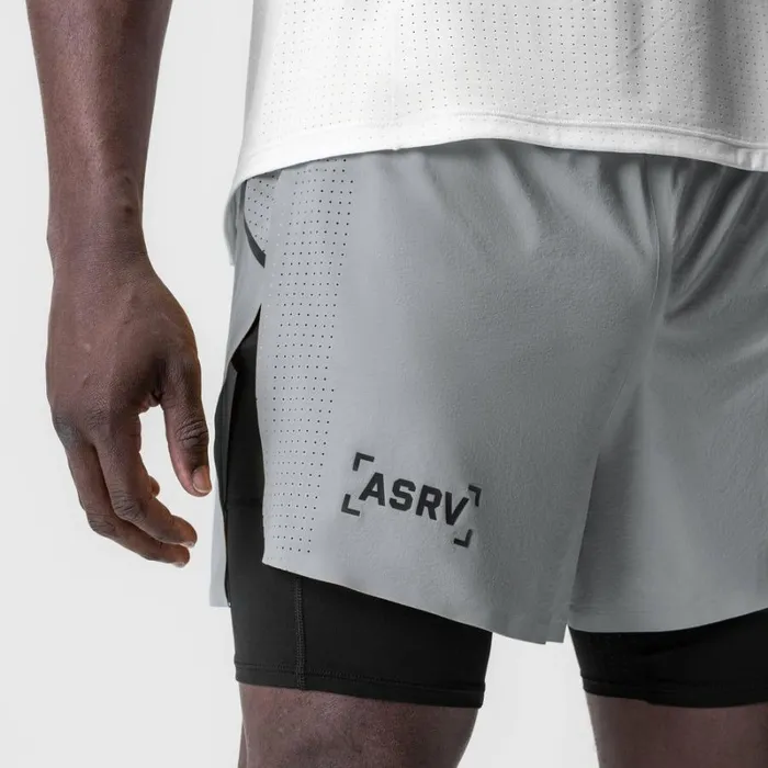 ASRV Shorts Men Aerotex 4034 High Split Liner Short Slate Grey