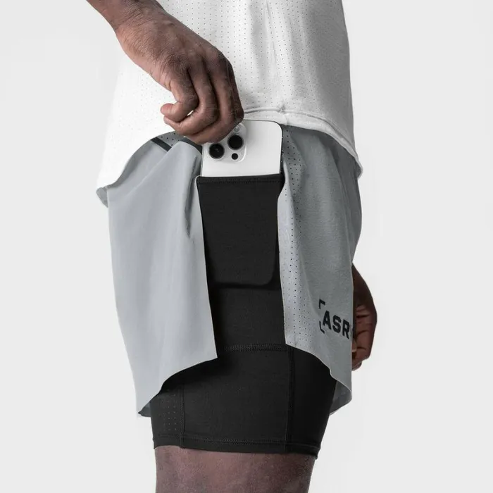 ASRV Shorts Men Aerotex 4034 High Split Liner Short Slate Grey