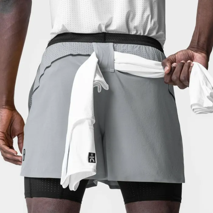 ASRV Shorts Men Aerotex 4034 High Split Liner Short Slate Grey