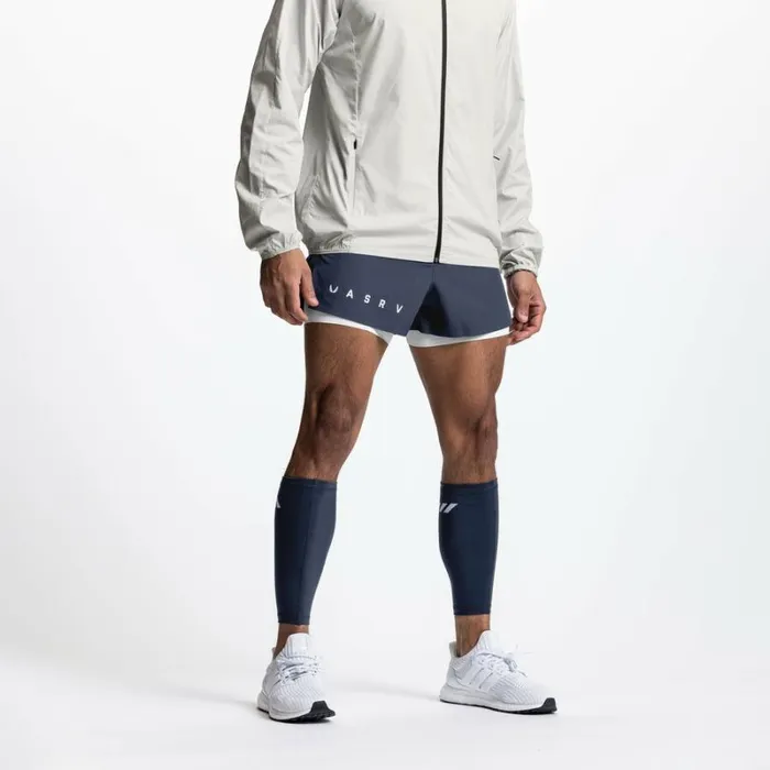 ASRV Shorts Men Laser Cut 3034 High Split Liner Short Navywhite