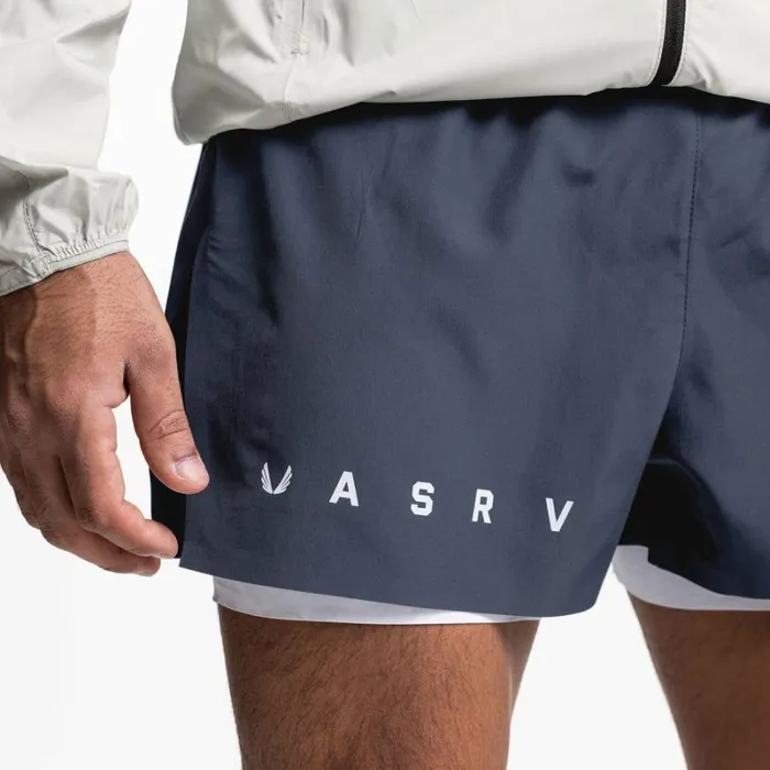 ASRV Shorts Men Laser Cut 3034 High Split Liner Short Navywhite